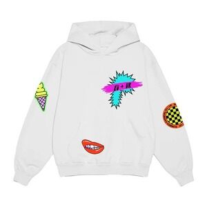 P!NK Summer Carnival 2024 Tour Hoodie White Graphic Concert Merch Sz Small